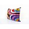 Coussin en Velours Ikat de Soie Coloré avec Design Asymétrique 2