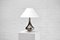 Vintage Silver Enamelled Ceramic Table Lamp from Perignem, 1970s 4