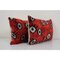 Housses de Coussin Ikat Eye Rouge, Set de 2 2