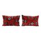 Ikat Eye Red Cushion Covers, Set of 2, Image 1