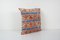 Square Velvet Ikat Cushion Cover in Apricot & Blue, 2010s 3