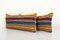 Turkish Yellow Striped Kilim Cushion Covers, Set of 2 2