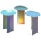 Isola Dichroic Satin Glass L, H and T Side Tables by Brajak Vitberg, Set of 3 1