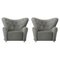 Grey Hallingdal the Tired Man Lounge Chair by Lassen, Set of 2 1