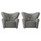 Grey Hallingdal the Tired Man Lounge Chair by Lassen, Set of 2, Image 1