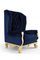 Velvet Blue Rock Chair by Royal Stranger, Image 3