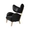 Black Leather Natural Oak My Own Chair Lounge Chair by Lassen 2