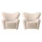 Moonlight Sheepskin the Tired Man Lounge Chair by Lassen, Set of 2 1