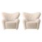 Moonlight Sheepskin the Tired Man Lounge Chair by Lassen, Set of 2, Image 1