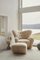 Set of Off White Sheepskin the Tired Man Lounge Chair by Lassen, Image 4