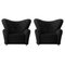 Dark Grey Hallingdal the Tired Man Lounge Chair by Lassen, Set of 2, Image 1