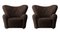 Espresso Sheepskin The Tired Man Sessel von Lassen, 2er Set 2