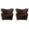 Espresso Sheepskin The Tired Man Sessel von Lassen, 2er Set 1