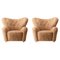 Honey Sheepskin the Tired Man Lounge Chair by Lassen, Set of 2 1