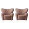 Sahara Sheepskin the Tired Man Lounge Chair by Lassen, Set of 2 1