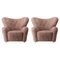 Set of Sahara Sheepskin the Tired Man Lounge Chair by Lassen 1