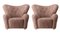 Set of Sahara Sheepskin the Tired Man Lounge Chair by Lassen 2