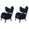 Blue Sahco Zero Smoked Oak My Own Chair Lounge Chairs by Lassen, Set of 2 1