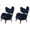 Blue Sahco Zero Smoked Oak My Own Chair Lounge Chairs by Lassen, Set of 2, Image 1