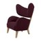 Maroon Raf Simons Vidar 3 Natural Oak My Own Lounge Chair by Lassen, Set of 2, Image 2