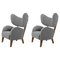 Grey Sahco Zero Smoked Oak My Own Chair Lounge Chairs by Lassen, Set of 2 1