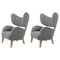 Grey Sahco Zero Natural Oak My Own Chair Lounge Chairs by Lassen, Set of 2 1