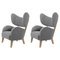 Grey Sahco Zero Natural Oak My Own Chair Lounge Chairs by Lassen, Set of 2, Image 1