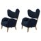 Blue Sahco Zero Natural Oak My Own Chair Lounge Chairs by Lassen, Set of 2 1