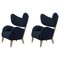 Blue Sahco Zero Natural Oak My Own Chair Lounge Chairs by Lassen, Set of 2, Image 1