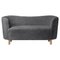 Antrachite Schaffell und Eiche Natur Mingle Sofa von Lassen 1