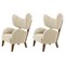 Beige Sahco Zero Smoked Oak My Own Chair Lounge Chairs by Lassen, Set of 2 1