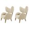 Beige Sahco Zero Natural Oak My Own Chair Lounge Chairs by Lassen, Set of 2 1
