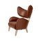 Brown Leather Natural Oak My Own Chair Lounge Chairs by Lassen, Set of 2 2