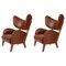 Brown Leather Smoked Oak My Own Chair Lounge Chairs by Lassen, Set of 2 1