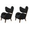 Black Raf Simons Vidar 3 Smoked Oak My Own Chair Lounge Chair by Lassen, Set of 2 1