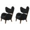 Black Raf Simons Vidar 3 Smoked Oak My Own Chair Lounge Chair by Lassen, Set of 2, Image 1