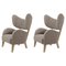 Beige Raf Simons Vidar 3 Natural Oak My Own Lounge Chairs by Lassen, Set of 2, Image 1