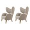 Dark Beige Sahco Zero Natural Oak My Own Chair Lounge Chairs by Lassen, Set of 2, Image 1