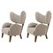 Dark Beige Sahco Zero Smoked Oak My Own Chair Lounge Chairs by Lassen, Set of 2 1