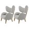 Light Grey Raf Simons Vidar 3 Natural Oak My Own Lounge Chair by Lassen, Set of 2 1