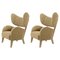 Honey Raf Simons Vidar 3 Natural Oak My Own Lounge Chairs by Lassen, Set of 2 1