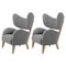 Grey Raf Simons Vidar 3 Natural Oak My Own Chair Lounge Chair by Lassen, Set of 2 1