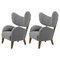 Grey Raf Simons Vidar 3 Smoked Oak My Own Chair Lounge Chair by Lassen, Set of 2, Image 1