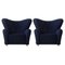 Blue Hallingdal the Tired Man Lounge Chair by Lassen, Set of 2 1