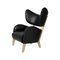 Black Leather Natural Oak My Own Chair Lounge Chairs by Lassen, Set of 2 2