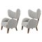 Light Grey Raf Simons Vidar 3 Smoked Oak My Own Lounge Chair by Lassen, Set of 2 1