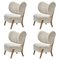 Moonlight Sheepskin Tmbo Lounge Chairs by Mazo Design, Set of 4 2