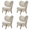 Moonlight Sheepskin Tmbo Lounge Chairs by Mazo Design, Set of 4, Image 1