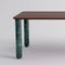 Large Walnut and Green Marble Sunday Dining Table by Jean-Baptiste Souletie 3