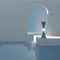 Lámpara de pie Olympic 67 de ónix blanco y reloj de arena de Sissy Daniele. Juego de 2, Imagen 4